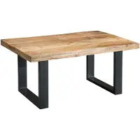 Invicta Design salontafel IRON CRAFT 100cm mangohout ijzer industrieel design massief zwart frame - 38662