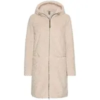 Camel active Lange jas van teddybont met capuchon en tweewegsritssluiting