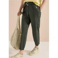 Cecil Dames Mid Waist Slim Legs broek in Loose Fit - Groen - XXL