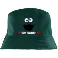 L-merch Bottle Green Bier Monster Bucket Hat - Festival - feest - carnaval - feest kleding - hoofddeksel - vissers hoedje