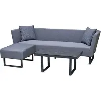 CLEMENTO Limoges Loungeset 3-delig Aluminium/Sunbrella Sooty zonder kussens