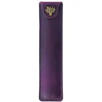 Markenlos Lederen etui voor 1 pen, 16,8 cm lang, met drukknopsluiting.