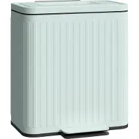 HOMCOM Vuilnisbak-Metaal, Kunststof-45,5L x 36,5B x 51H cm-Groen