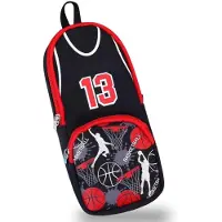 Markenlos Basketbal-etui, grote capaciteit, zwart, draagbaar voor school, meisjes, jongens, kantoor, dames (22 * 9 * 6 cm)