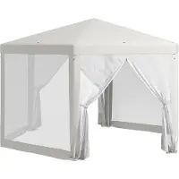 Outsunny Pavillon mit Moskitonetz und 6 Entwässerungslöcher im Dach 84C-044V02