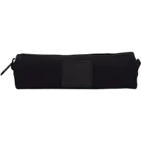 Markenlos Katoenen pennenetui – compact etui, 190 x 55 x 50 mm, ideaal voor school, kantoor en reizen, met een zwarte rits van nylon