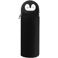Markenlos 2-in-1 schattige pinguïn etui, siliconen etui voor jongens en meisjes, etui voor school