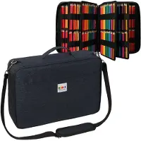 Markenlos Grote etui voor 480 kleurpotloden, waterdicht, pennenhouder, opbergdoos voor tekenpotloden, kunstbenodigdheden, penselen, fineliners, stiften, cadeau (blauw)