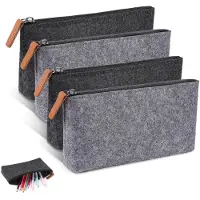 Markenlos Feltetui, etui met rits voor pennen, make-up tas, multifunctionele etui voor pennen, potloden en stiften (4-delig, 22x11 cm)