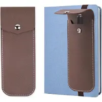 Markenlos Verstelbare pennenhouder met elastiek voor notitieboeken, pennenetui voor planners, pennenhouder, accessoires voor bijbelplanners, mooi etui, bruin, make-up tas
