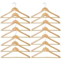 Storage solutions Kledinghangers Milano - hout - set van 18x stuks - voor 2 kledingstukken