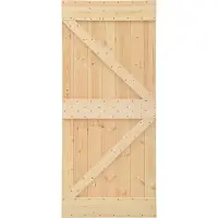 vidaXL Schuifdeur 90 x 210 cm Massief grenenhout Naturel en Zwart