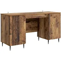 vidaXL Bureau met plank Oud hout 142,5 x 50 x 75 cm Bewerkt hout