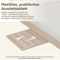Laura Ligstoel 2-persoons met verstelbare rugleuning 5 standen 194x127x93 cm – Luxe tuin ligbed met kussen, uitschuifbare bijzettafel & stalen frame voor balkon, terras en zwembad (Grijs) –