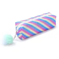 Markenlos Een regenboogkleurig etui met glitter, met veel opbergruimte, een bureauorganizer, opbergruimte voor scholieren en meisjes, modern design