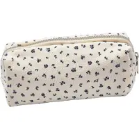 Markenlos Etui met rits en een mooi bloemenmotief, geschikt voor school, kantoor, meisjes, als make-up tasje of portemonnee