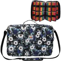 Markenlos Grote etui voor 480 kleurpotloden, waterdicht, pennenetui, opbergdoos voor tekenpotloden, penselen, fineliners, stiften, cadeau voor kunststudenten (Anemone)