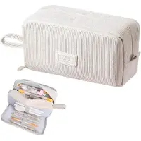 Markenlos Etui van cordura met 3 vakken, beige
