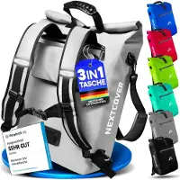 Nextcover 3in1 Fietstas Enkel voor Bagagedrager [PVC vrij] | Waterdichte Fietstas, Rugzak en Schoudertas 25L | Ideaal voor Laptop en Wekelijkse Aankopen | Fiets Tas Enkele | Fietstassen