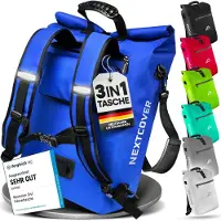 Nextcover 3in1 Fietstas Enkel voor Bagagedrager [PVC vrij] | Waterdichte Fietstas, Rugzak en Schoudertas 25L | Ideaal voor Laptop en Wekelijkse Aankopen | Fiets Tas Enkele | Fietstassen