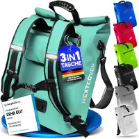 Nextcover 3in1 Fietstas Enkel voor Bagagedrager [PVC vrij] | Waterdichte Fietstas, Rugzak en Schoudertas 25L | Ideaal voor Laptop en Wekelijkse Aankopen | Fiets Tas Enkele | Fietstassen