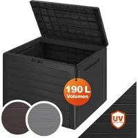Casaria Kussenbox Lille Antraciet 190L houtlook