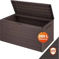 Casaria Kussenbox Woody Bruin 280L houtlook