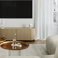 Sollux Tafellampe , ORBI, Beige, Woonkamer, Aluminium