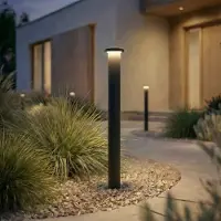 LINDBY LED tuinpadverlichting - tuinlamp Cirel, zwart, Aluminium, Modern, LED buitenlamp