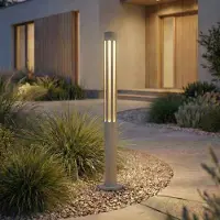 LINDBY LED tuinpadverlichting - tuinlamp Fjorya, alu / grijs / zink, Aluminium, Modern, LED buitenlamp