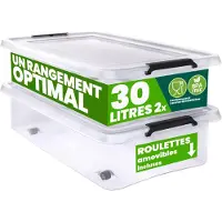Deuba Opbergbox met Deksel Transparant 60x40x17cm 24L