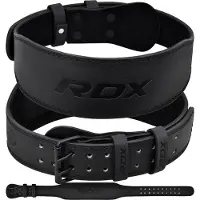RDX Sports 4 Inch Leather Weightlifting Belt Zwart M
