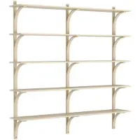 Swedese Levi plankrek 5 planken Natuurlakachtige essenhout-messing, 180 cm