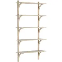Swedese Levi plankrek 5 planken Wit gepigmenteerd eik-messing, 90 cm