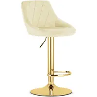Leobert KAST kruk - beige fluweel / gouden voet