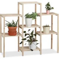 Relaxdays plantenrek hout - voor binnen - 86 x 95 x 29 cm