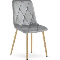 Leobert Chaise - - Libra - Lichtgrijze fluweelstof / Houten poten - 45 x 54 x 86,5 cm