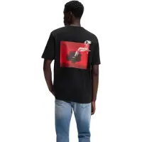 HUGO Shirt 'Derlyns' rood / zwart / wit