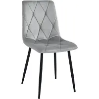 Leobert Chaise - - Libra - Fluwelen bekleding, grijs/zilverkleurig, met zwarte poten