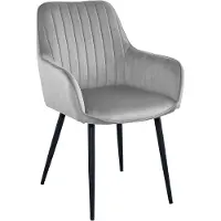 Leobert Chaise - - Uitverkoop - Grijs zilveren fluweel / Zwarte poten - 56,5 x 60,5 x 83,5 cm