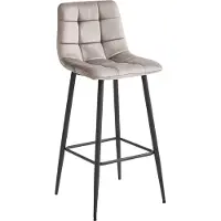 Leobert Barkruk - - Arceto - Donkerbeige fluweel / Zwarte poten - 43,5 x 49 x 104 cm