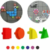 Masterkidz set van 64 geometrisch gevormde pennen voor stamborden - UNI