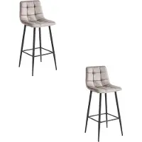 Leobert ARCETO kruk - donkerbeige fluweel / zwarte poten x 2