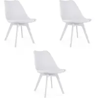 Leobert Chaise - - Mark - Wit/Witte poten - 49 X 43 X 82 Cm - Lot van 3