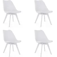 Leobert Stoel - - Mark - Wit/Witte poten - 49 x 43 x 82 cm - Lot van 4