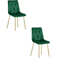 Leobert Chaise - - Libra - Donkergroene fluweel / Goudkleurige poten - 45 x 54 x 86,5 cm - Set van 2