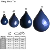 Talamex Ronde stootwil - Navy met zwarte kop