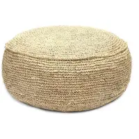 Bazar Bizar Poef Raffia | palmblad naturel 60x35x60 cm poefs | NADUVI