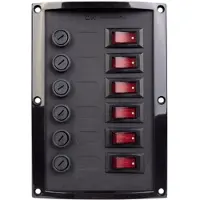 Talamex Switch Panel 6-fuses Black Zwart