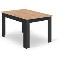 Leobert Eettafel NP 120x80 - CRAFT/ZWART - Modern Design, Kleur: Eiken Gold Craft Blad en Zwarte Poten, Geschikt voor Keuken, Eetkamer en Woonkamer, 120 x 80 cm
